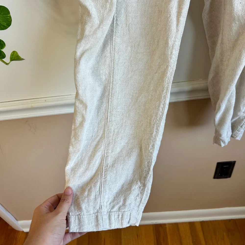 Old Navy Mens XL Oatmeal Beige Linen Blend Elastic Waist Jogger Pants